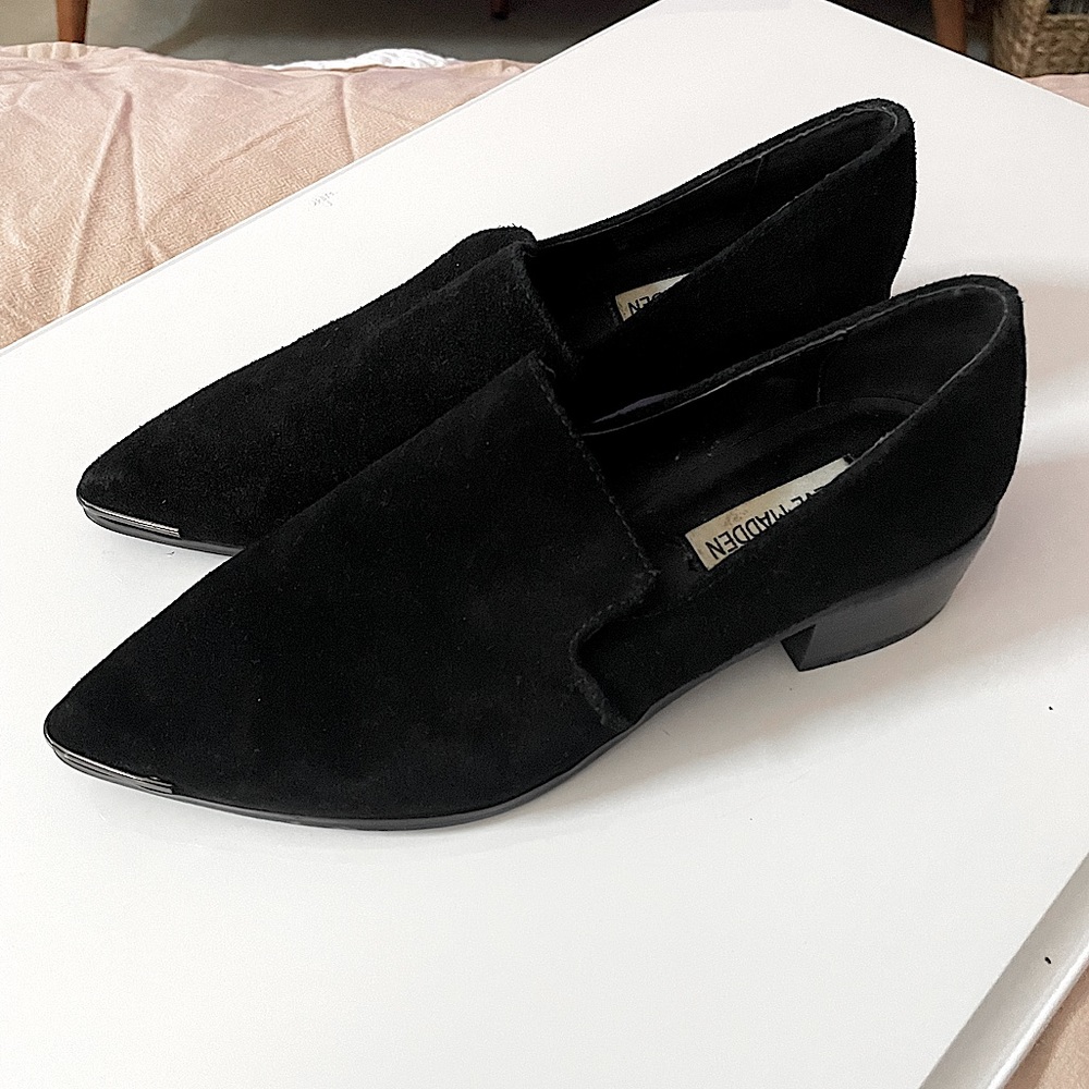 Steve Madden Glenndda Black Suede Shoe Size 5.5